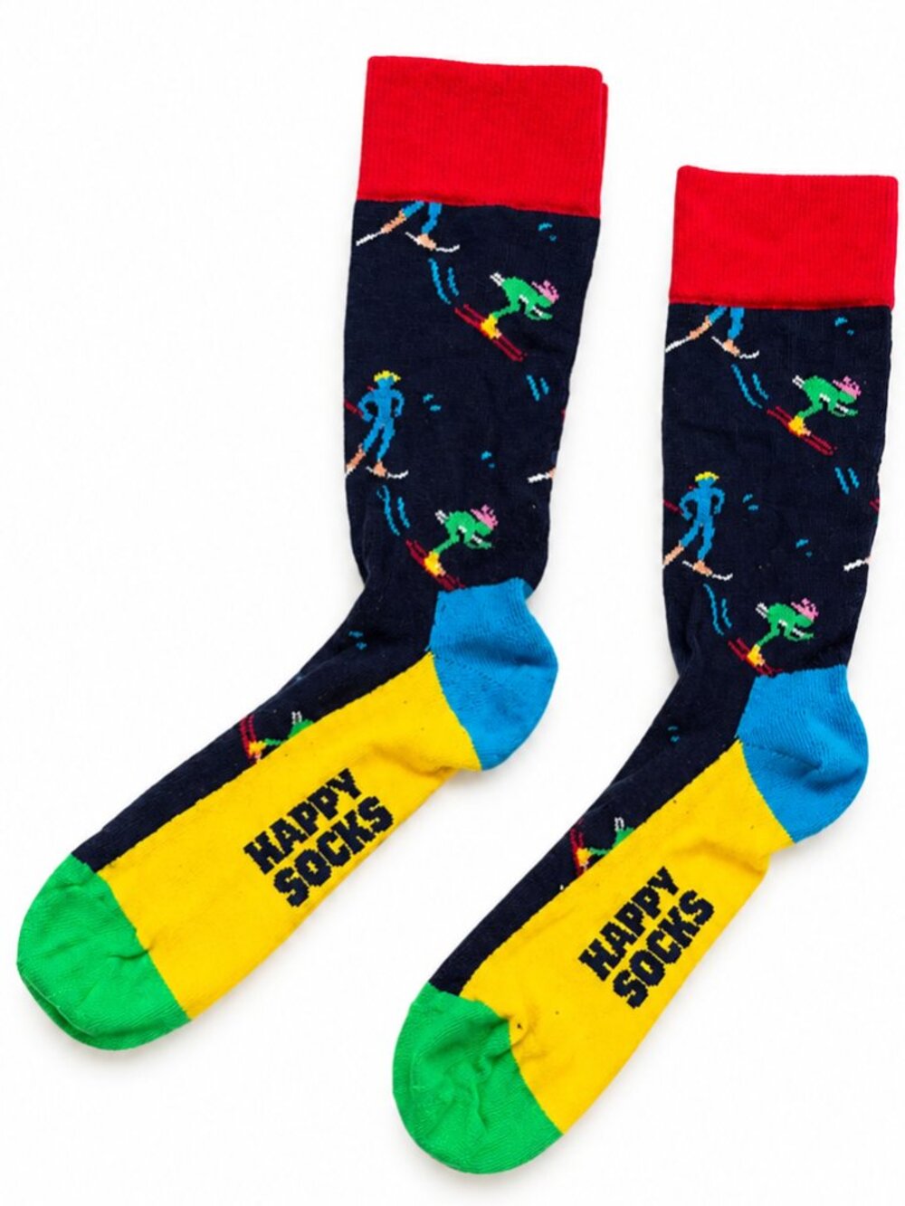 Happy Socks Skiing Print Crew Socks Size M/L